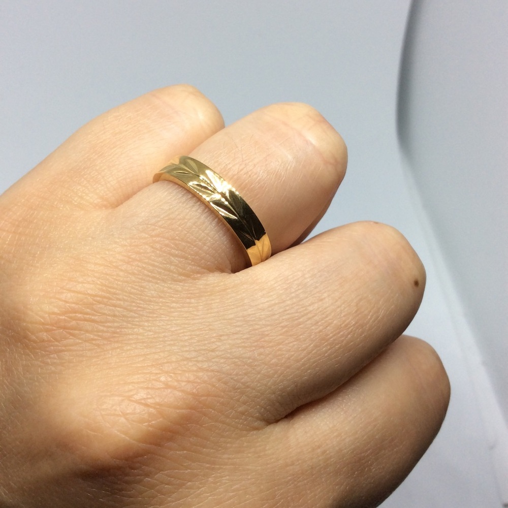 GP  Stainless Steel Diamond Cut Ring Size #9